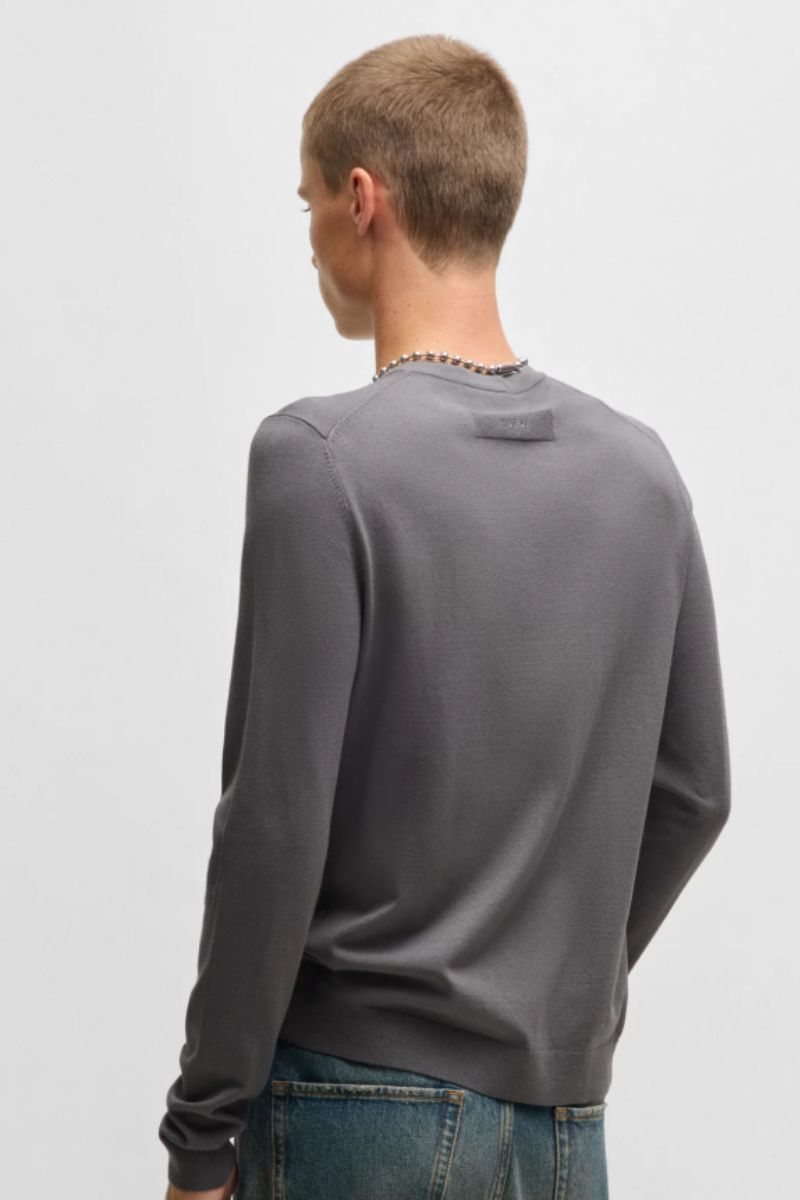 Hugo Boss San Cody-Cv O Neck Open Grey