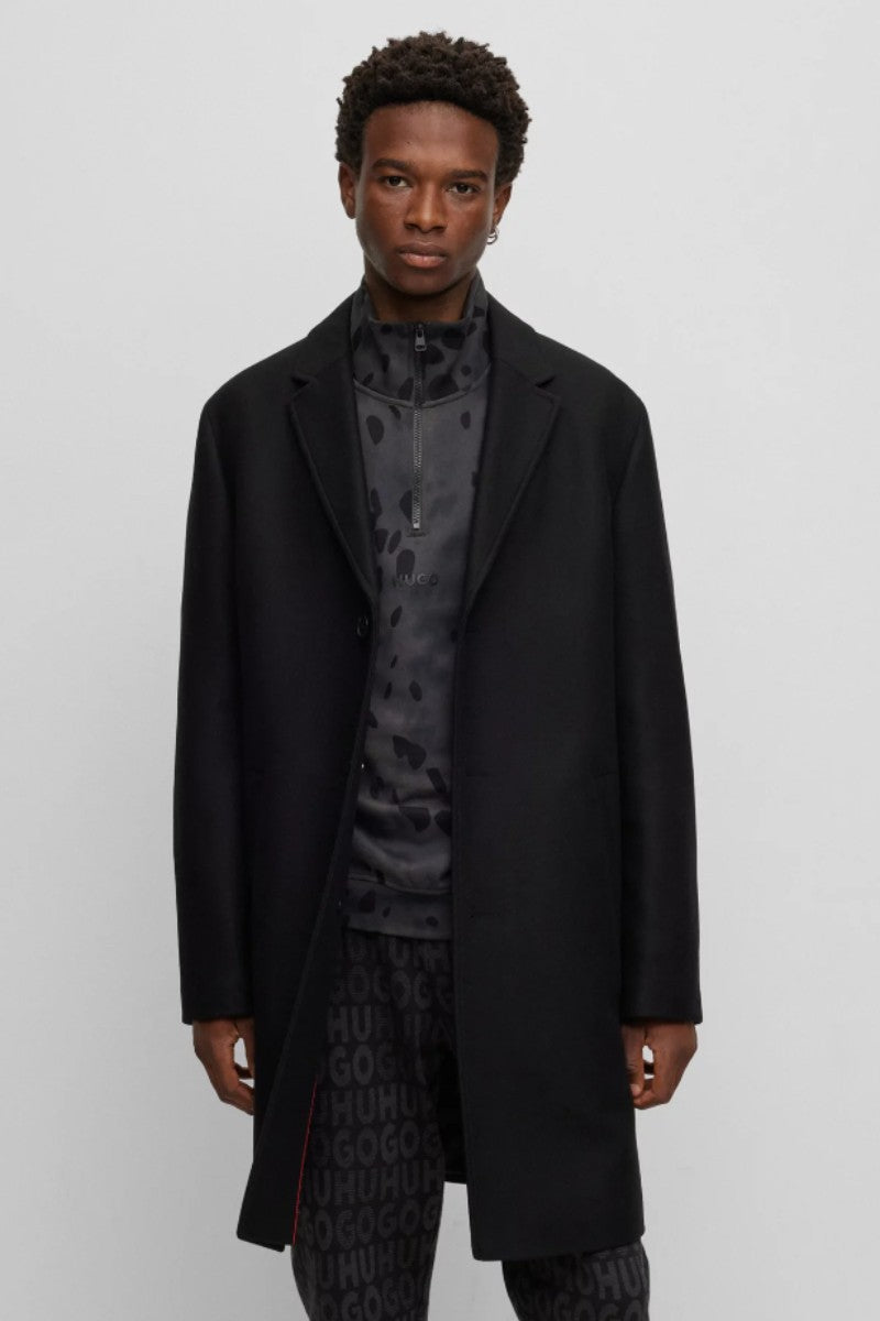 Hugo 50501968 Malte Black Overcoat