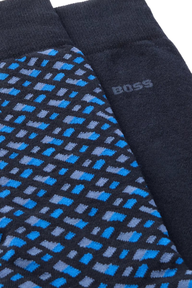 Hugo Boss 2Pack Monogram Socks Navy