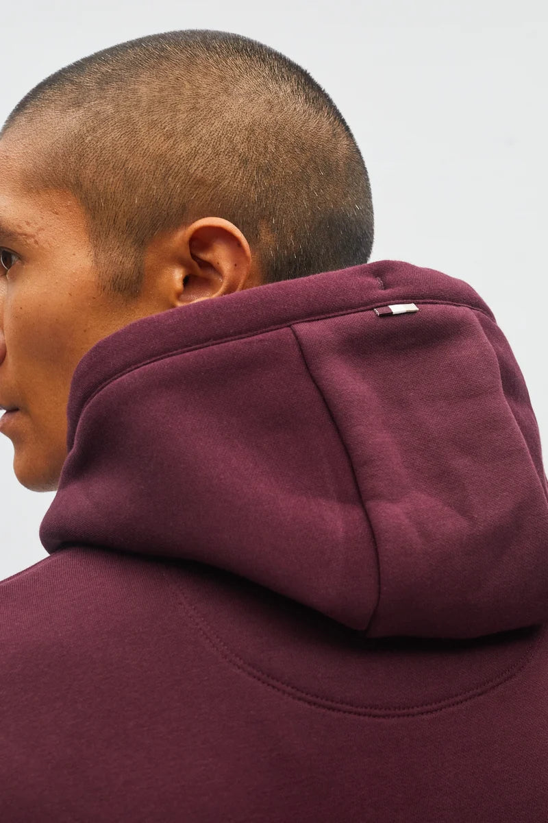 Diesel H26610MO Julian Regular Fit Organic Cotton Hoodie Deep Burgundy