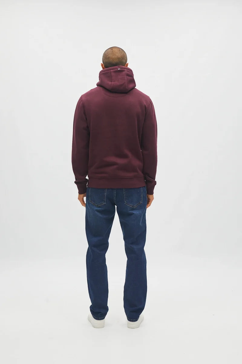 Diesel H26610MO Julian Regular Fit Organic Cotton Hoodie Deep Burgundy