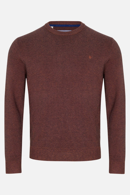 Benetti Julius Regular Fit Cotton Blend Crew Neck Jumper Rust