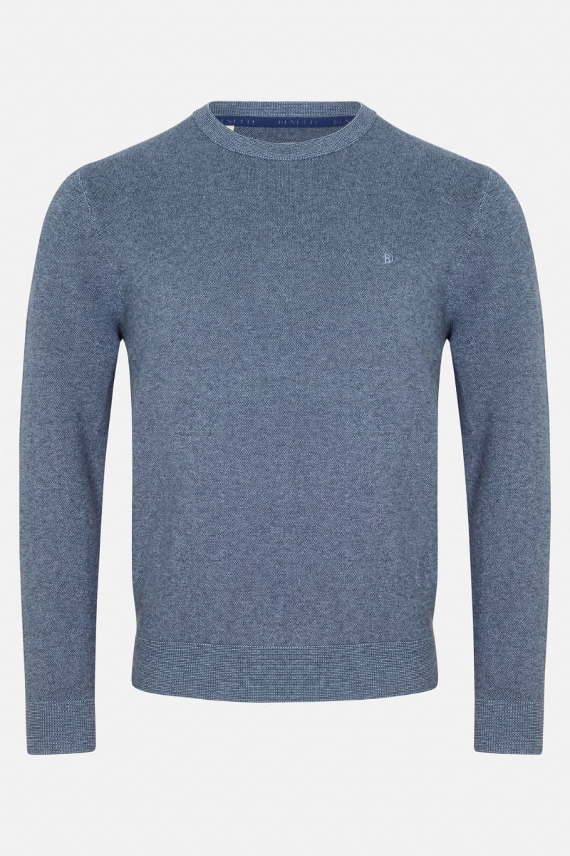 Benetti Julius Regular Fit Cotton Blend Crew Neck Jumper Smoke
