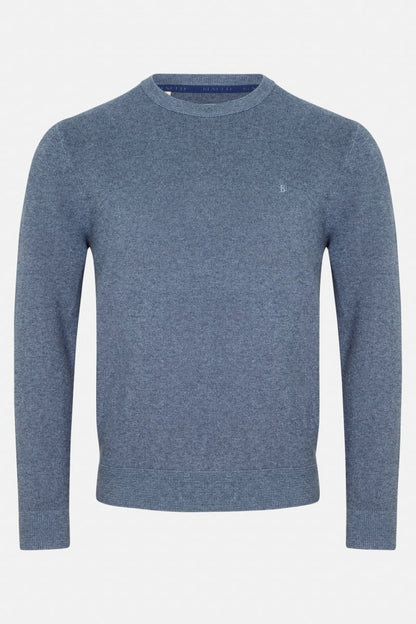 Benetti Julius Regular Fit Cotton Blend Crew Neck Jumper Smoke