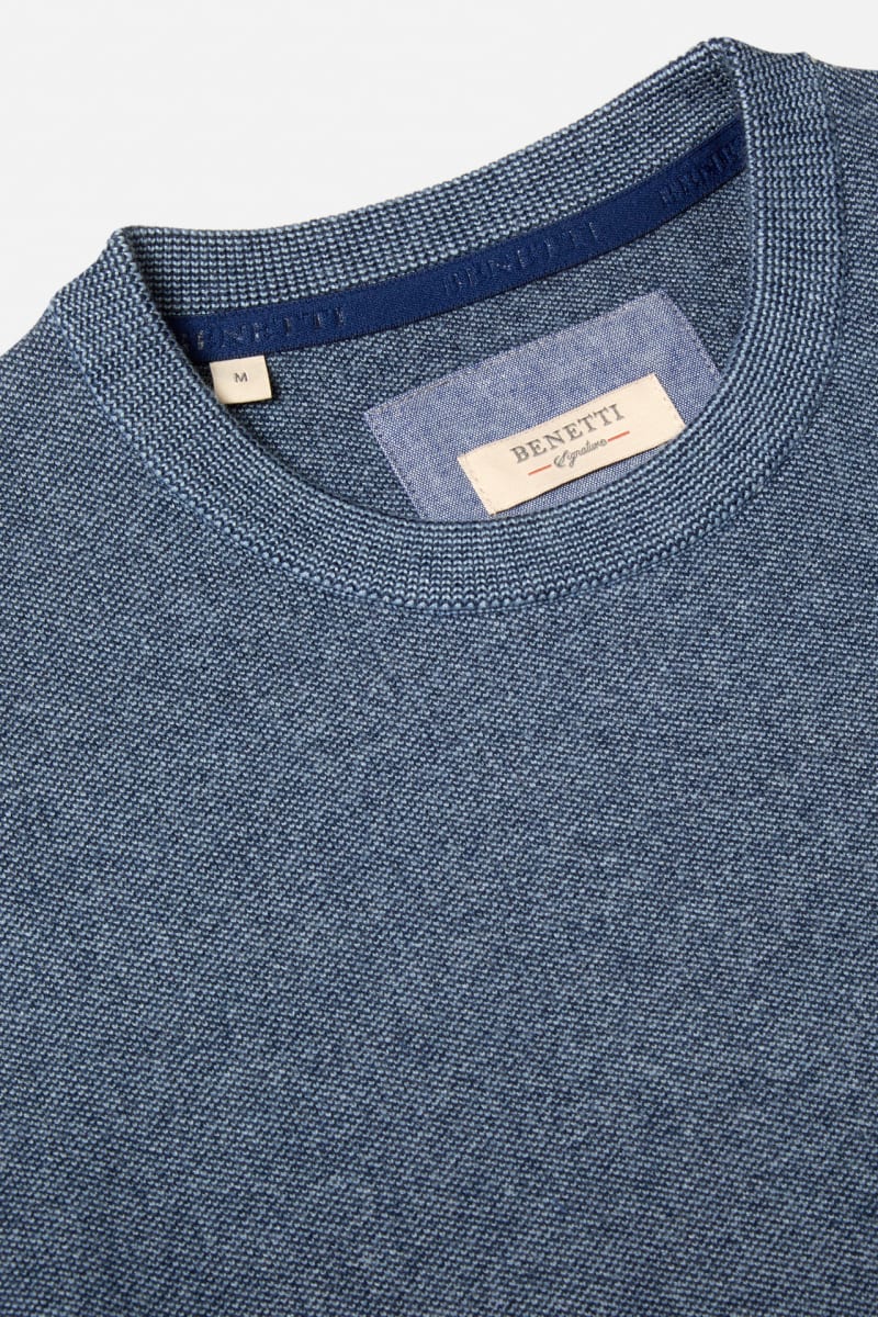 Benetti Julius Regular Fit Cotton Blend Crew Neck Jumper Smoke