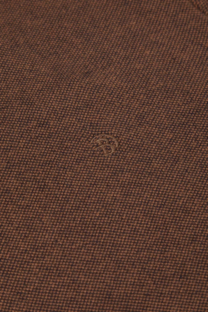 Benetti Julius Regular Fit Cotton Blend Quarter Zip Jumper Rust