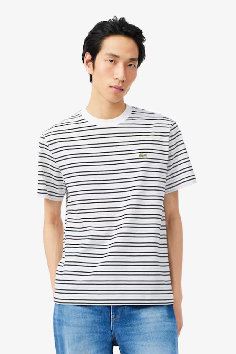 Lacoste 0874 Stripe T-Shirt Black White