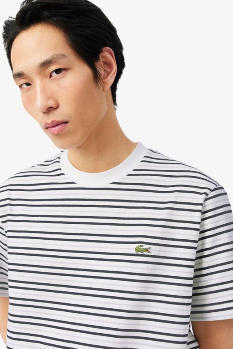 Lacoste 0874 Stripe T-Shirt Black White