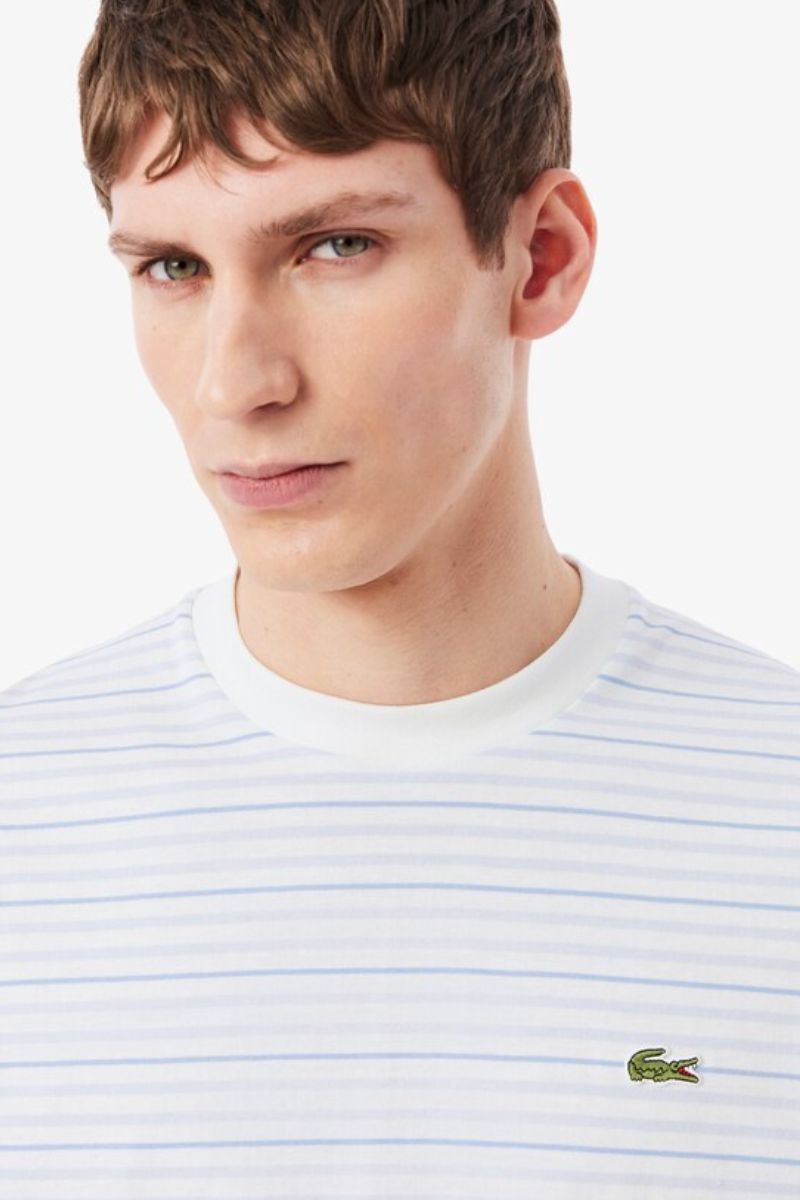 Lacoste 0874 Stripe T-Shirt Blue White