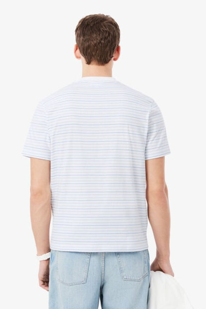 Lacoste 0874 Stripe T-Shirt Blue White