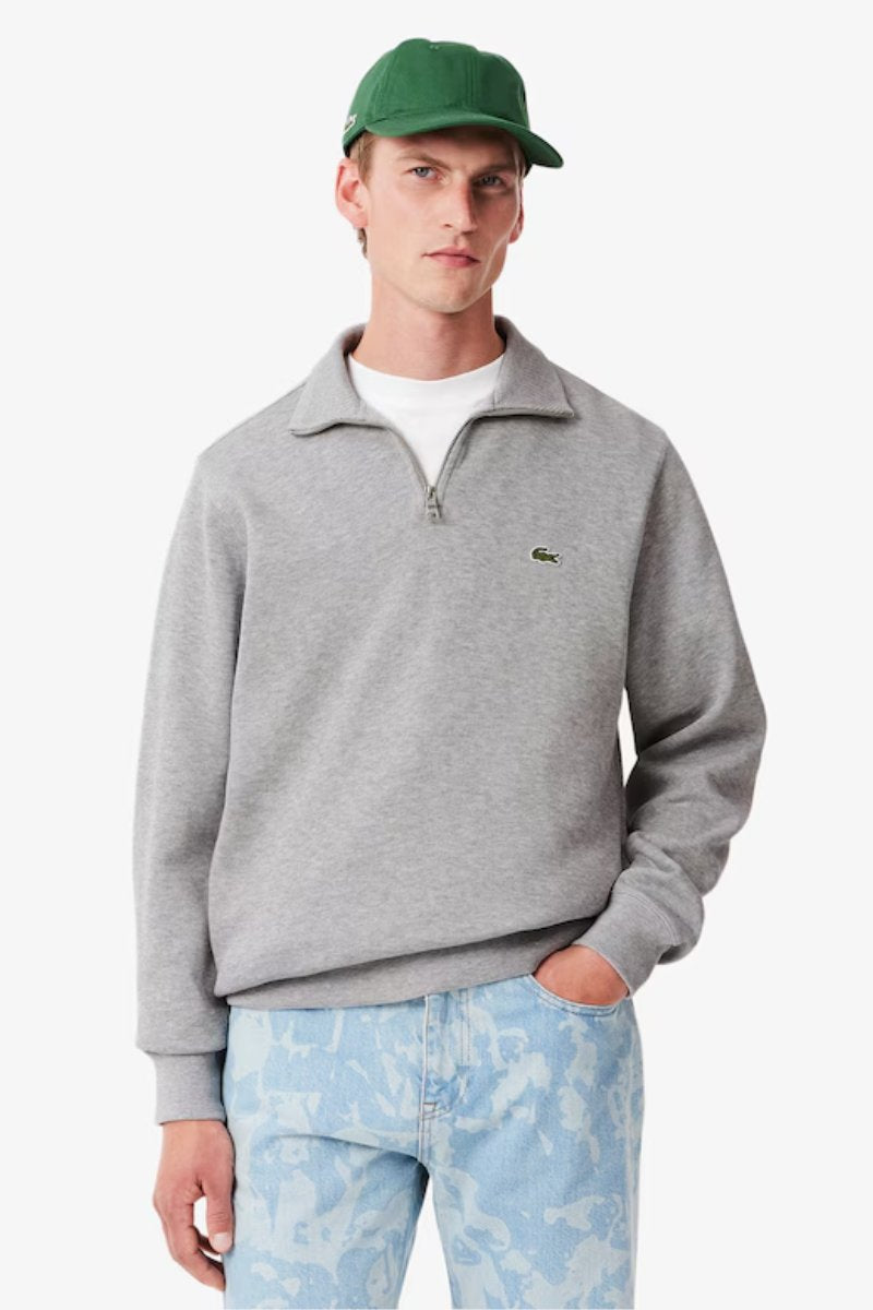 Lacoste SH1927 1/4 Zip Sweatshirt Silver