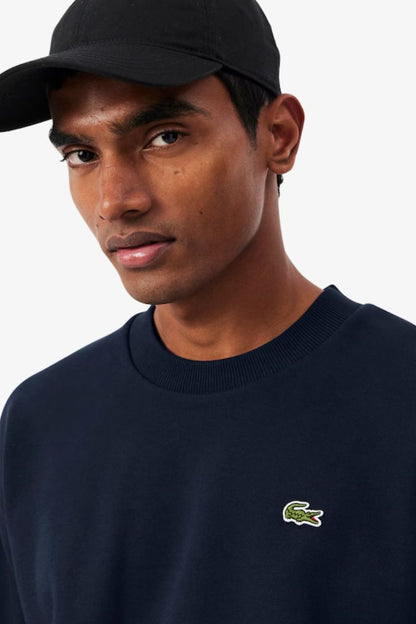Lacoste Classic Fit Cotton Fleece Crew Neck Navy Blue