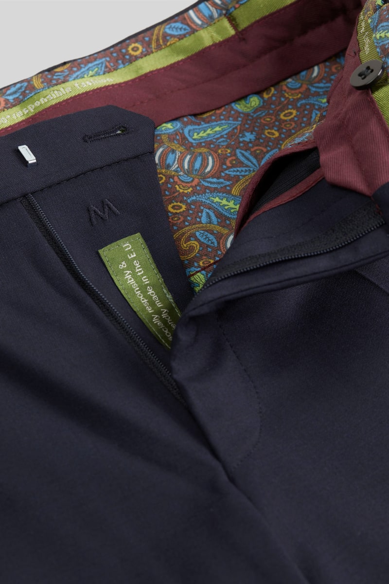 Meyer 9-344 Oslo Tropical Wool Trousers Navy