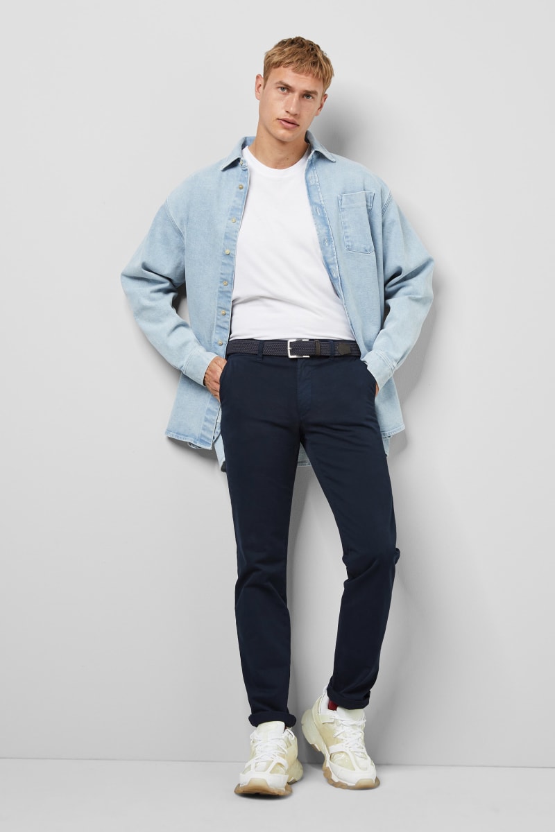 Meyer 9-6001 Regular Fit Cotton Chinos Navy
