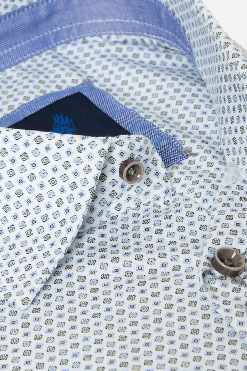 Benetti Alex Modern Fit Geometric Print Shirt Forest