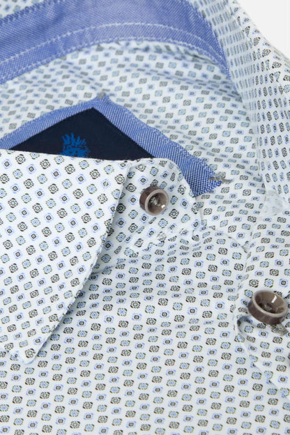 Benetti Alex Modern Fit Geometric Print Shirt Forest