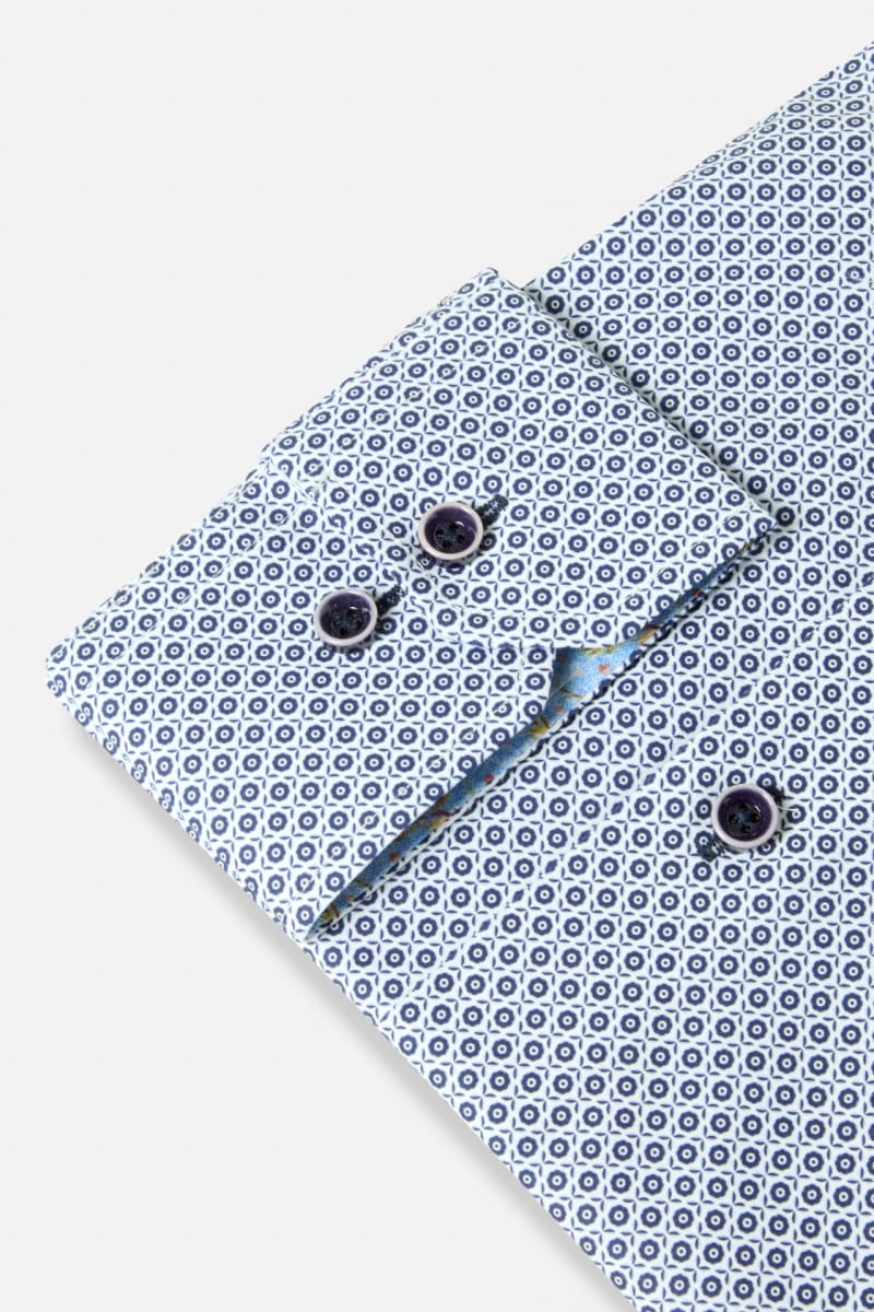 Benetti Carlos Modern Fit Geometric Print Shirt Navy