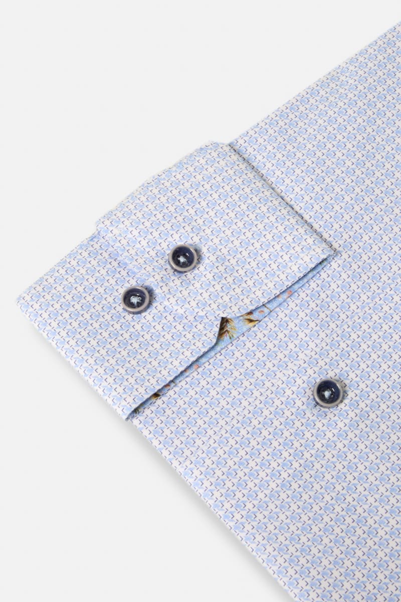 Benetti Delta Modern Fit Geometric Print Shirt Sky