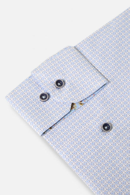 Benetti Delta Modern Fit Geometric Print Shirt Sky