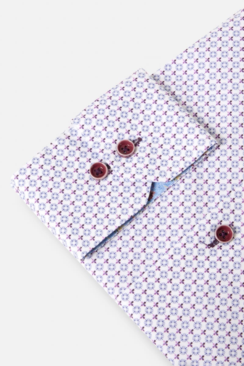 Benetti London Modern Fit Geometric Print Shirt Lilac
