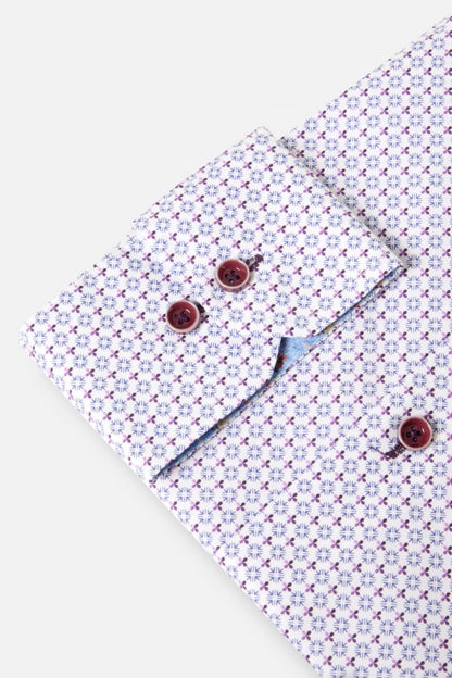 Benetti London Modern Fit Geometric Print Shirt Lilac