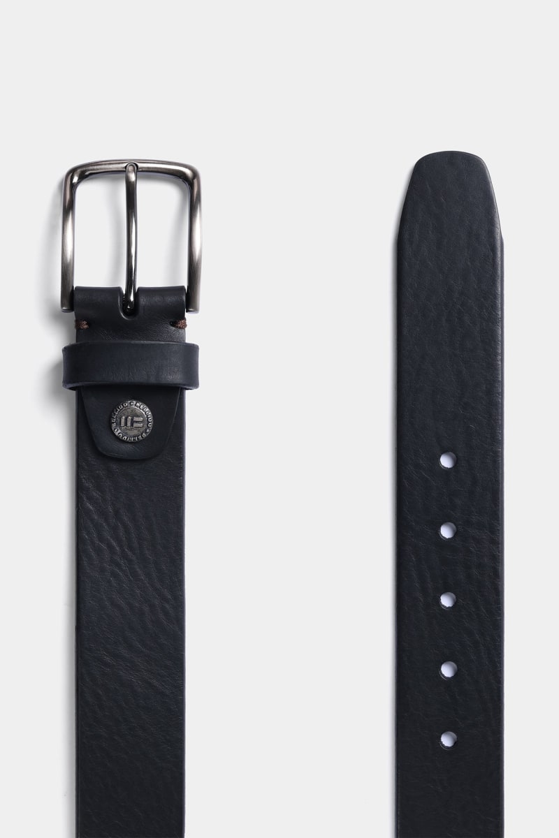 Miguel Bellido 46910 Natural Grain Leather Belt Black