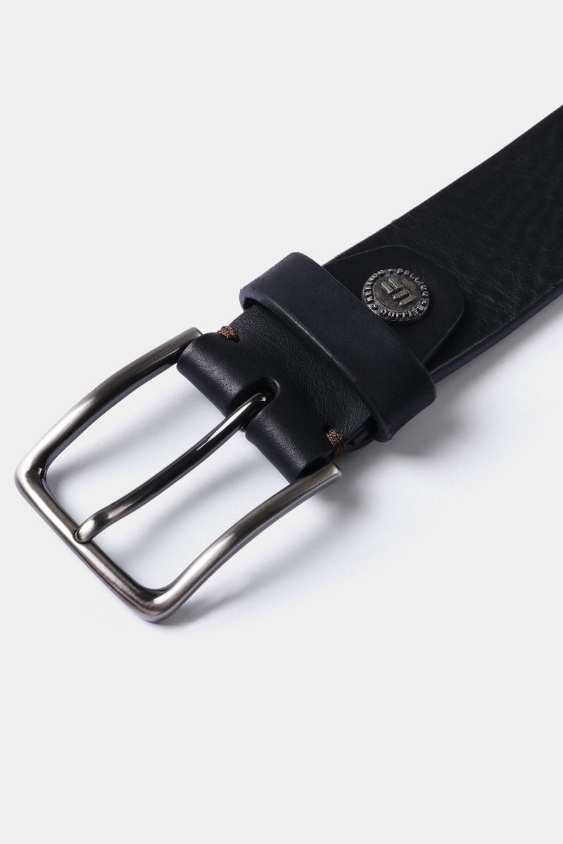 Miguel Bellido 46910 Natural Grain Leather Belt Black