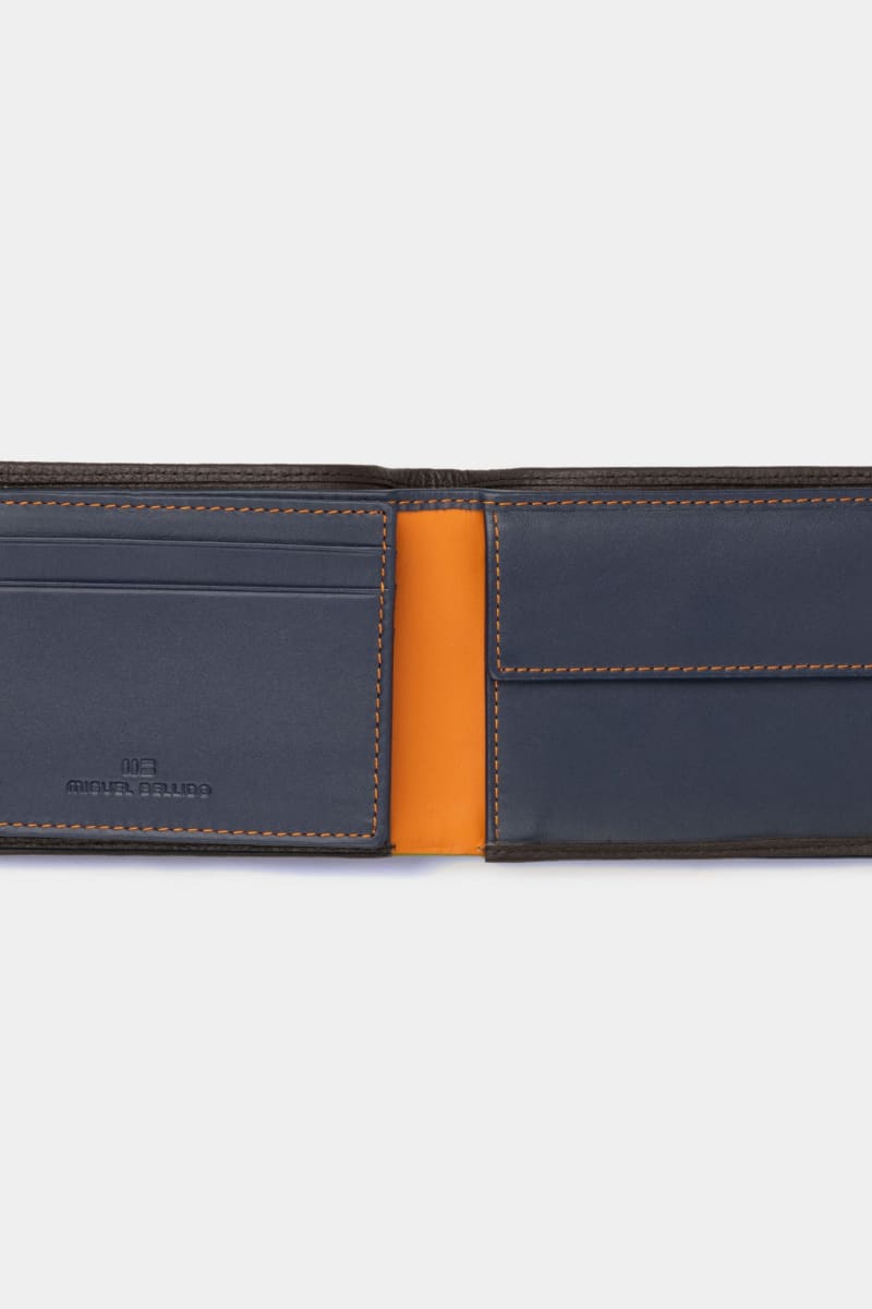 Miguel Bellido 6204 Las Vegas Leather Wallet with Coin Pocket Brown