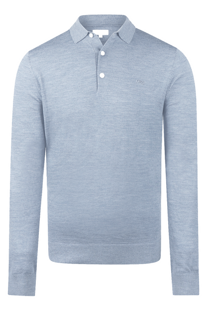 McGregor Regular Fit Merino Wool Polo Sweater Light Blue
