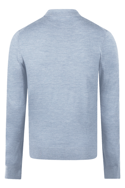 McGregor Regular Fit Merino Wool Polo Sweater Light Blue