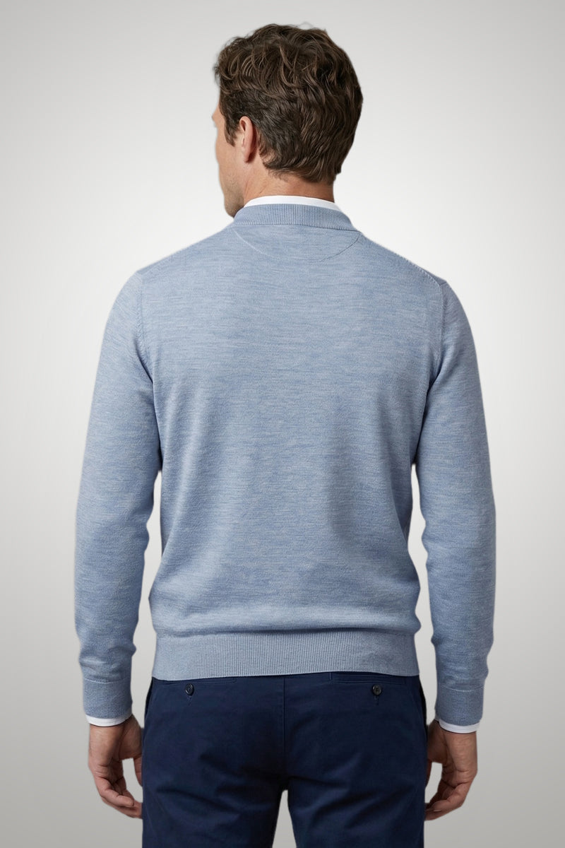 McGregor Regular Fit Merino Wool Polo Sweater Light Blue