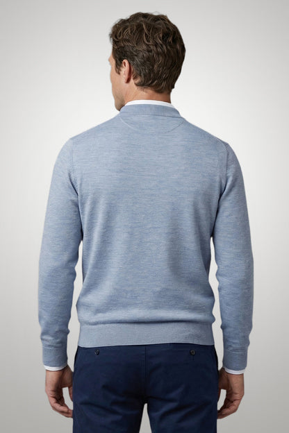 McGregor Regular Fit Merino Wool Polo Sweater Light Blue