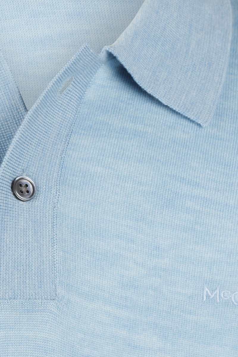 McGregor Regular Fit Merino Wool Polo Sweater Light Blue