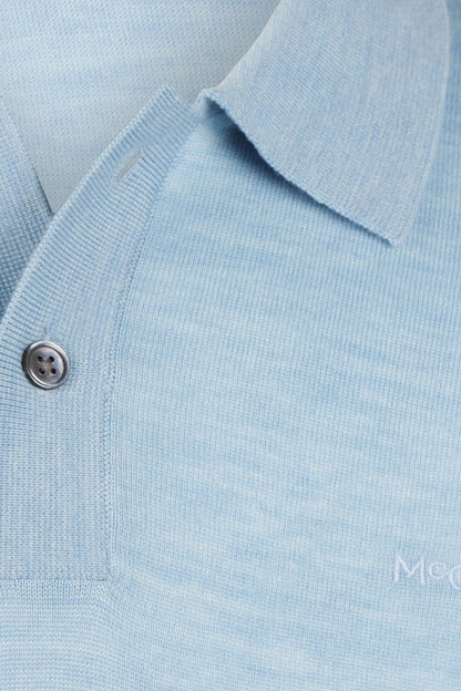 McGregor Regular Fit Merino Wool Polo Sweater Light Blue
