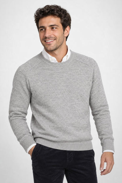 McGregor Regular Fit Lambswool Crew Neck Sweater Medium Grey Melange