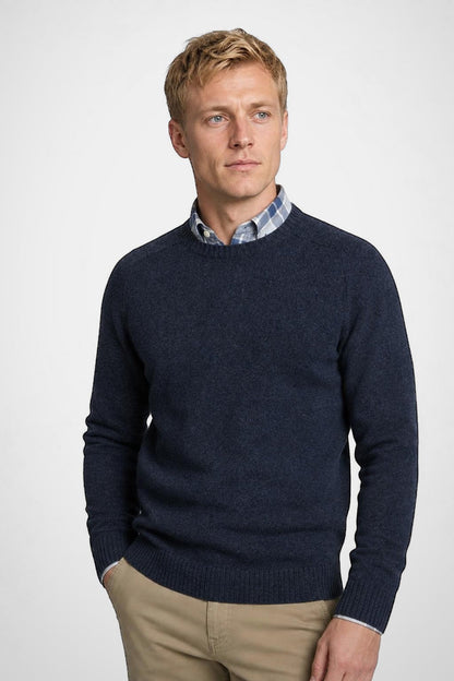 McGregor Regular Fit Lambswool Crew Neck Sweater Navy