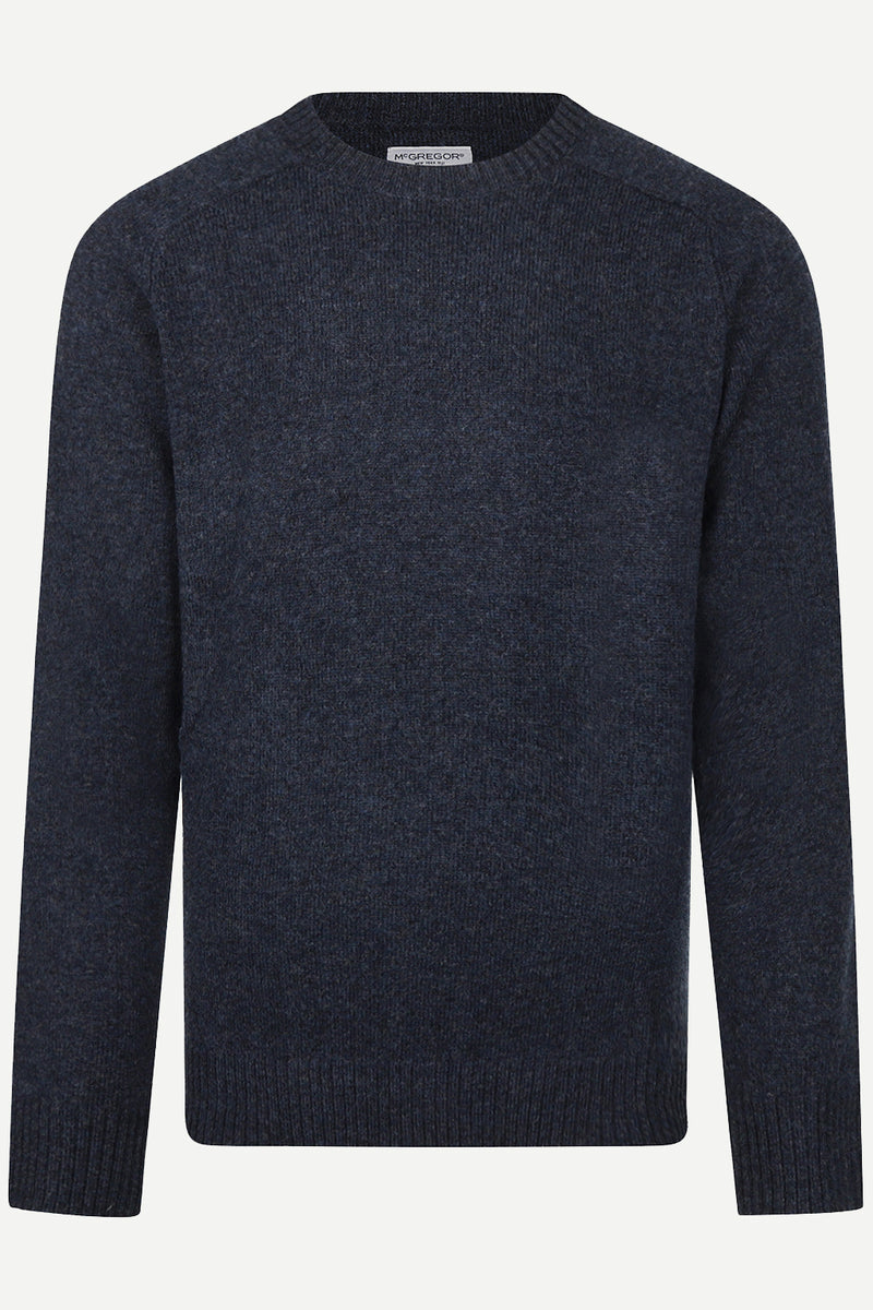 McGregor Regular Fit Lambswool Crew Neck Sweater Navy
