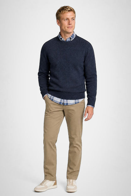 McGregor Regular Fit Lambswool Crew Neck Sweater Navy
