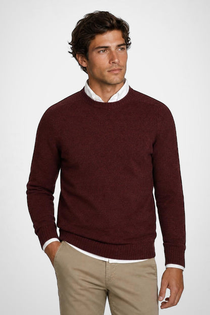 McGregor Regular Fit Lambswool Crew Neck Sweater Burgundy