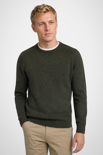 McGregor Regular Fit Lambswool Crew Neck Sweater Dark Olive