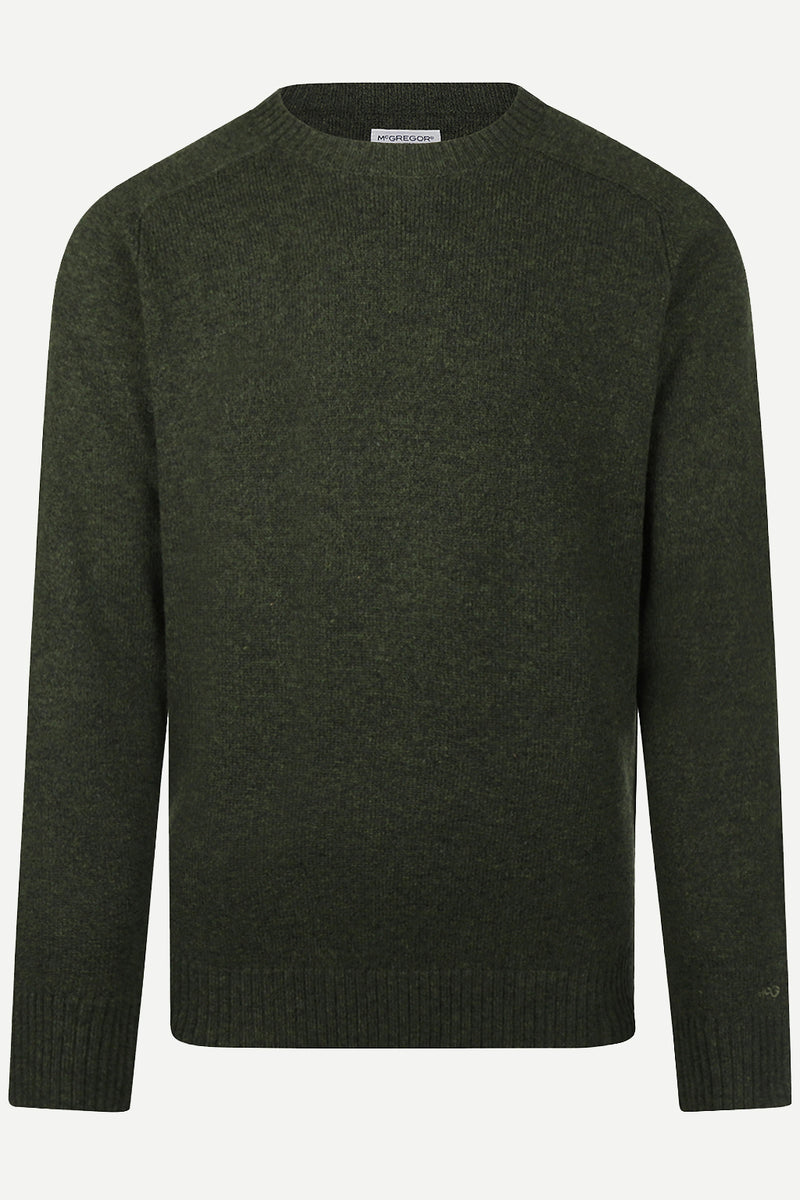 McGregor Regular Fit Lambswool Crew Neck Sweater Dark Olive