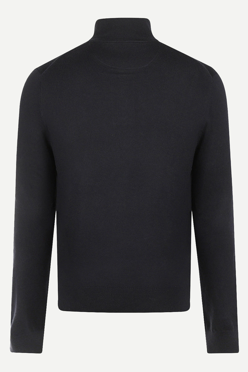 McGregor Regular Fit Cotton-Cashmere Zip Mock Sweater Navy