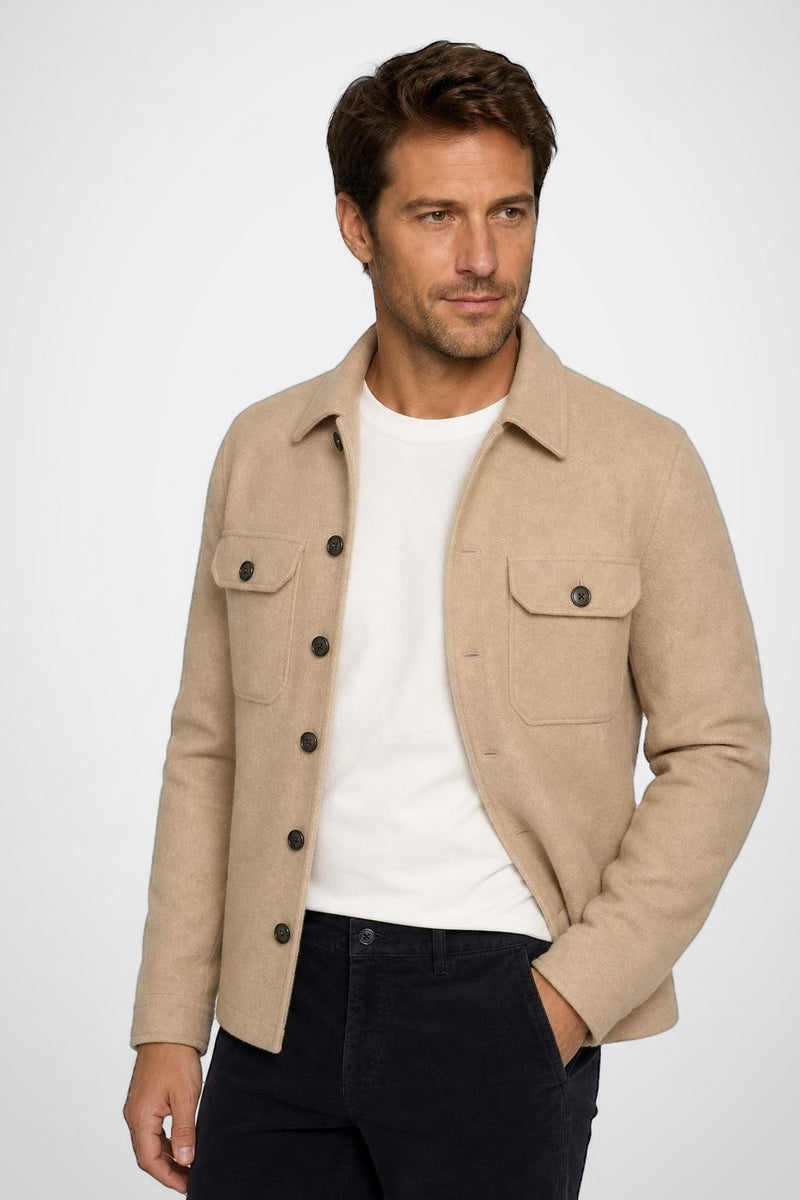 McGregor Regular Fit Wool Blend Button Cardigan Camel
