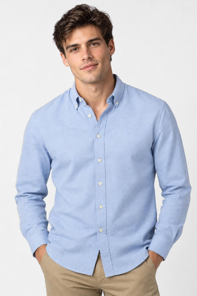 McGregor Regular Fit Stretch Pique Shirt Light Blue