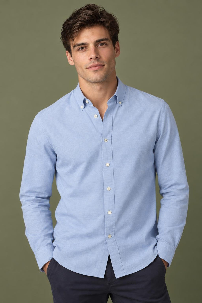 McGregor Regular Fit Stretch Pique Shirt Light Blue