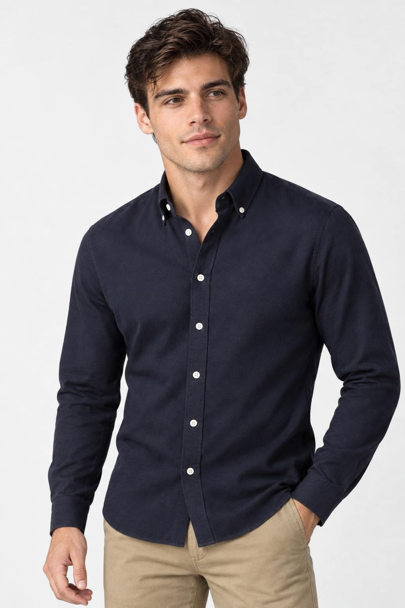 McGregor Regular Fit Stretch Pique Shirt Navy