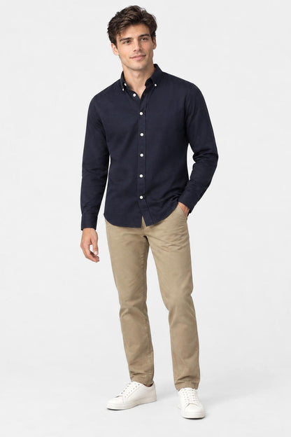 McGregor Regular Fit Stretch Pique Shirt Navy