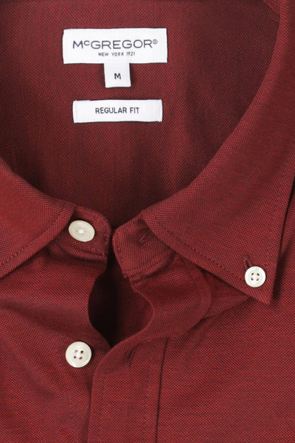 McGregor Regular Fit Stretch Pique Shirt Burgundy