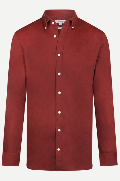 McGregor Regular Fit Stretch Pique Shirt Burgundy
