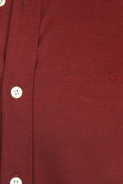 McGregor Regular Fit Stretch Pique Shirt Burgundy